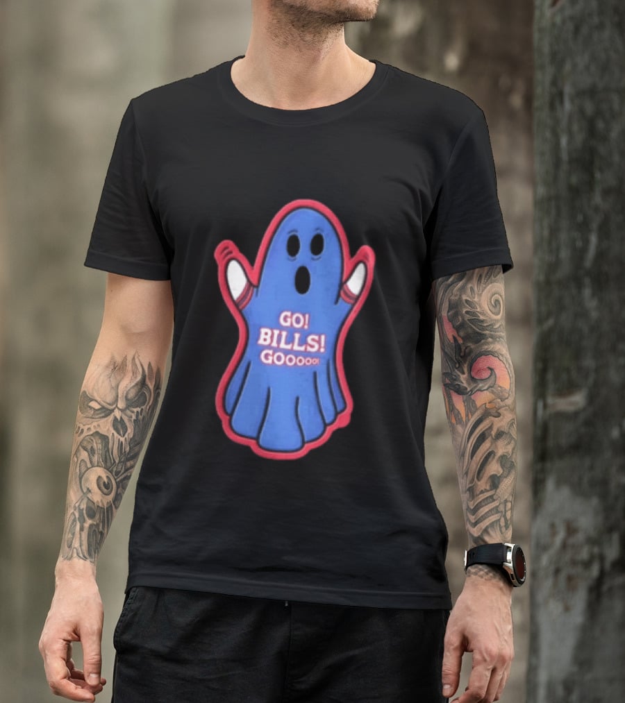 GO Bills Gooooo Blue Ghost In Sports Sleeves T-Shirt