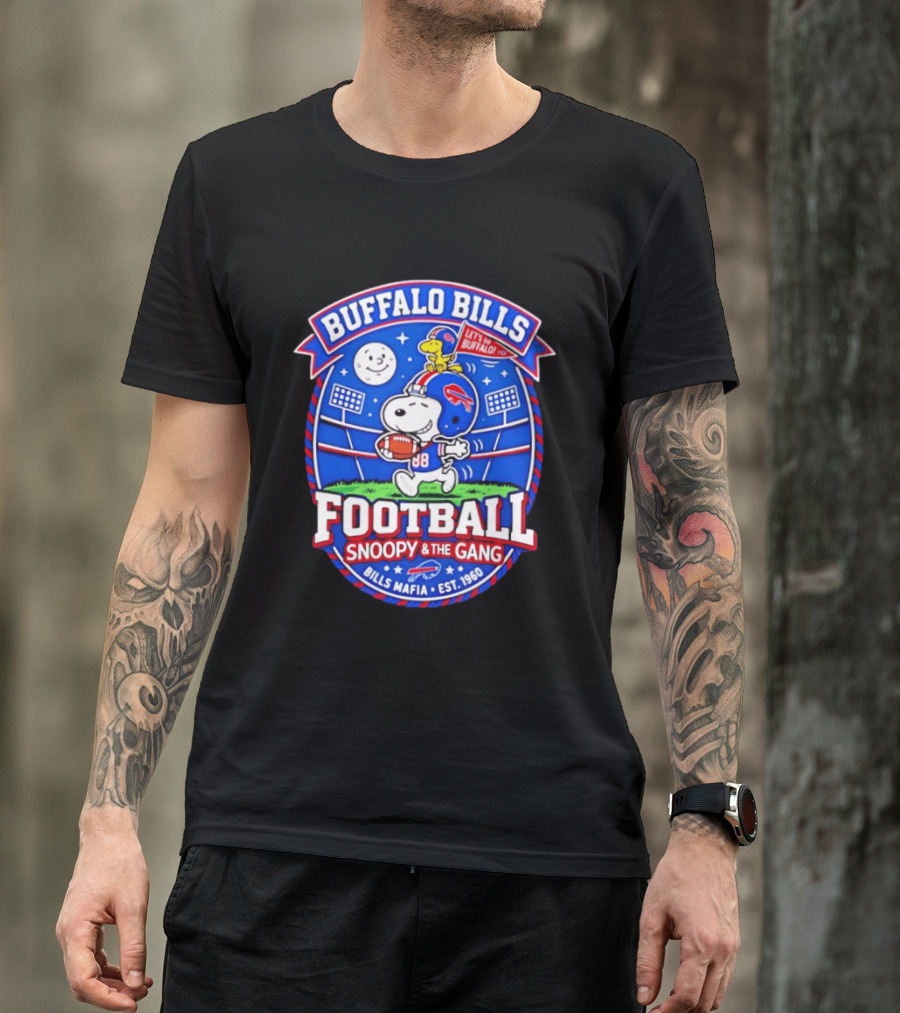 Buffalo Bills Football Snoopy & The Gang Bills Mafia Est 1960 Let's Go Buffalo T-Shirt