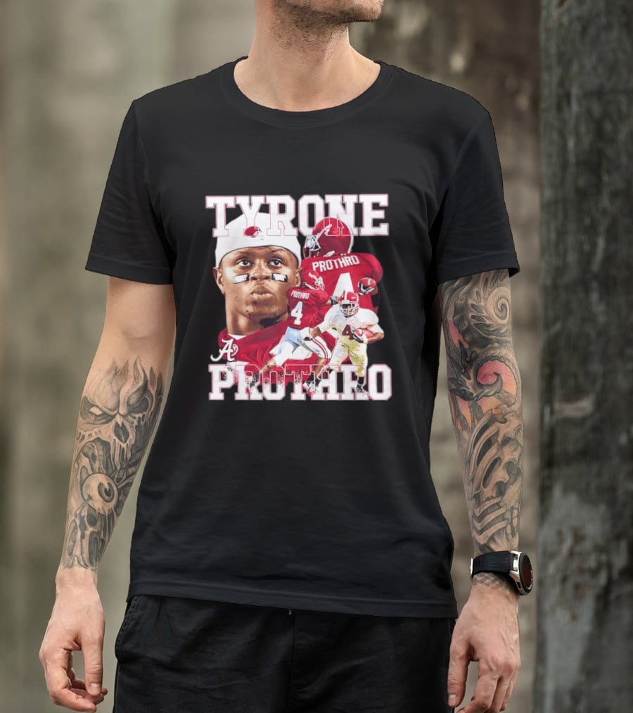 Football Alumni Alabama Crimson Tide Tyrone Prothro Player Collage Athletics T-Shirt