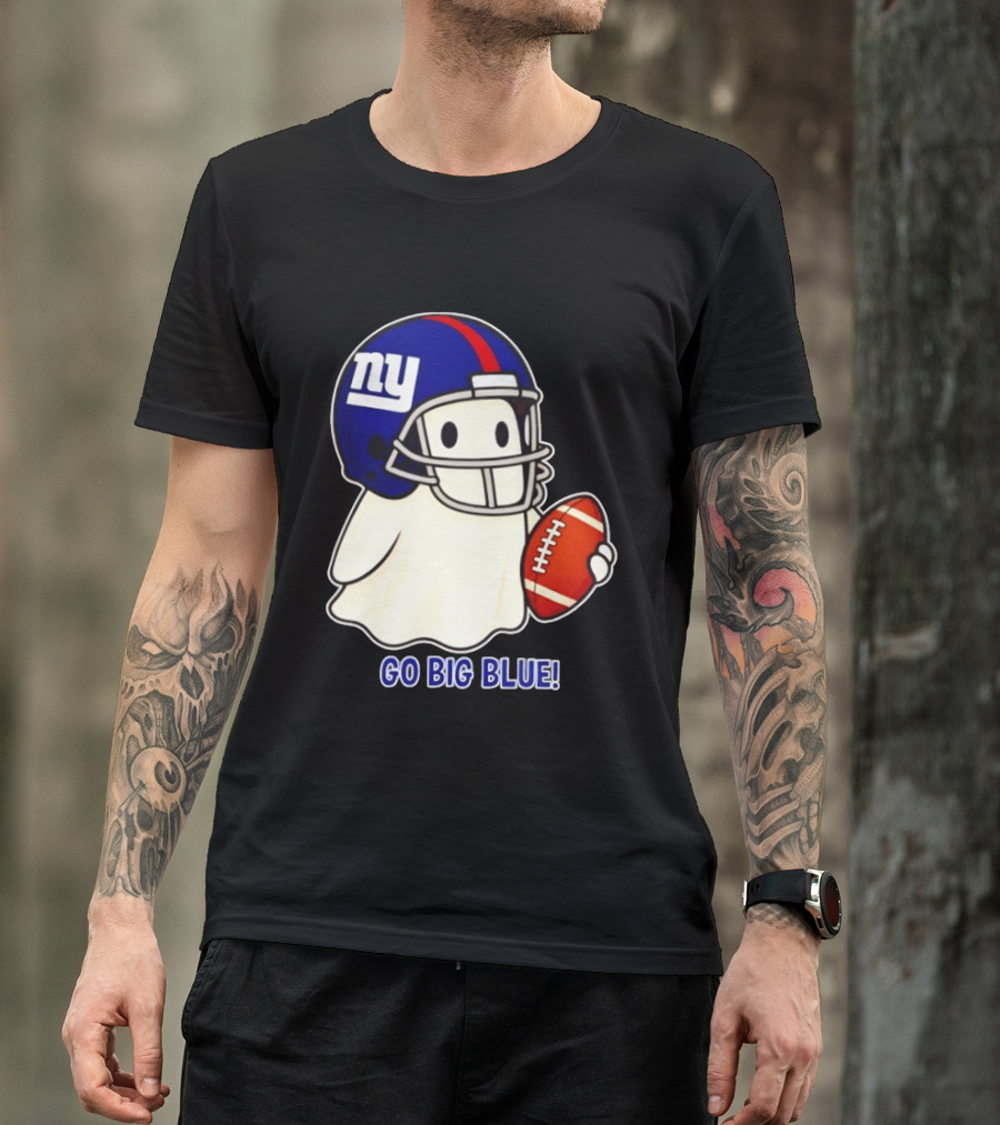 New York Giants Ghost Go Big Blue Halloween 2026 Football T-Shirt