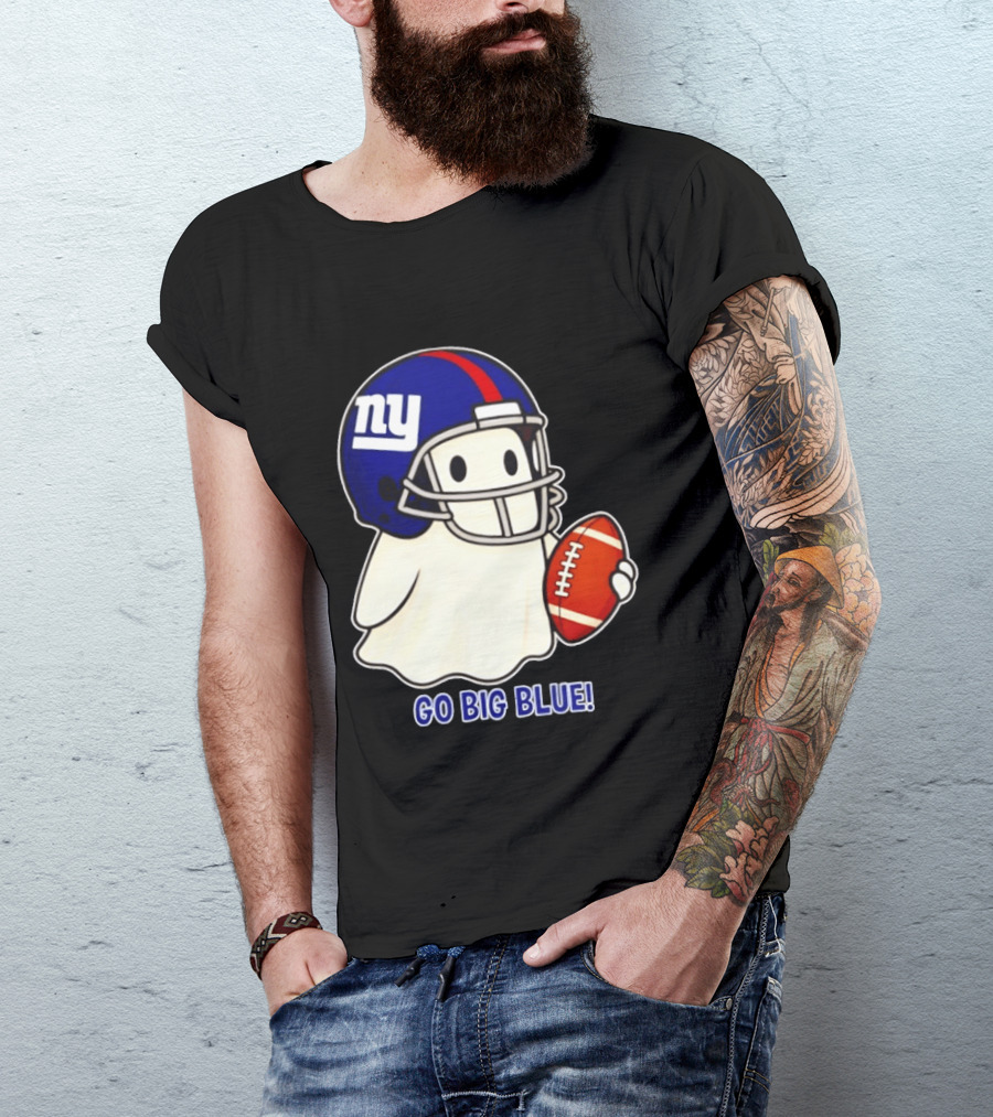 New York Giants Ghost Go Big Blue Halloween 2026 Football T-Shirt