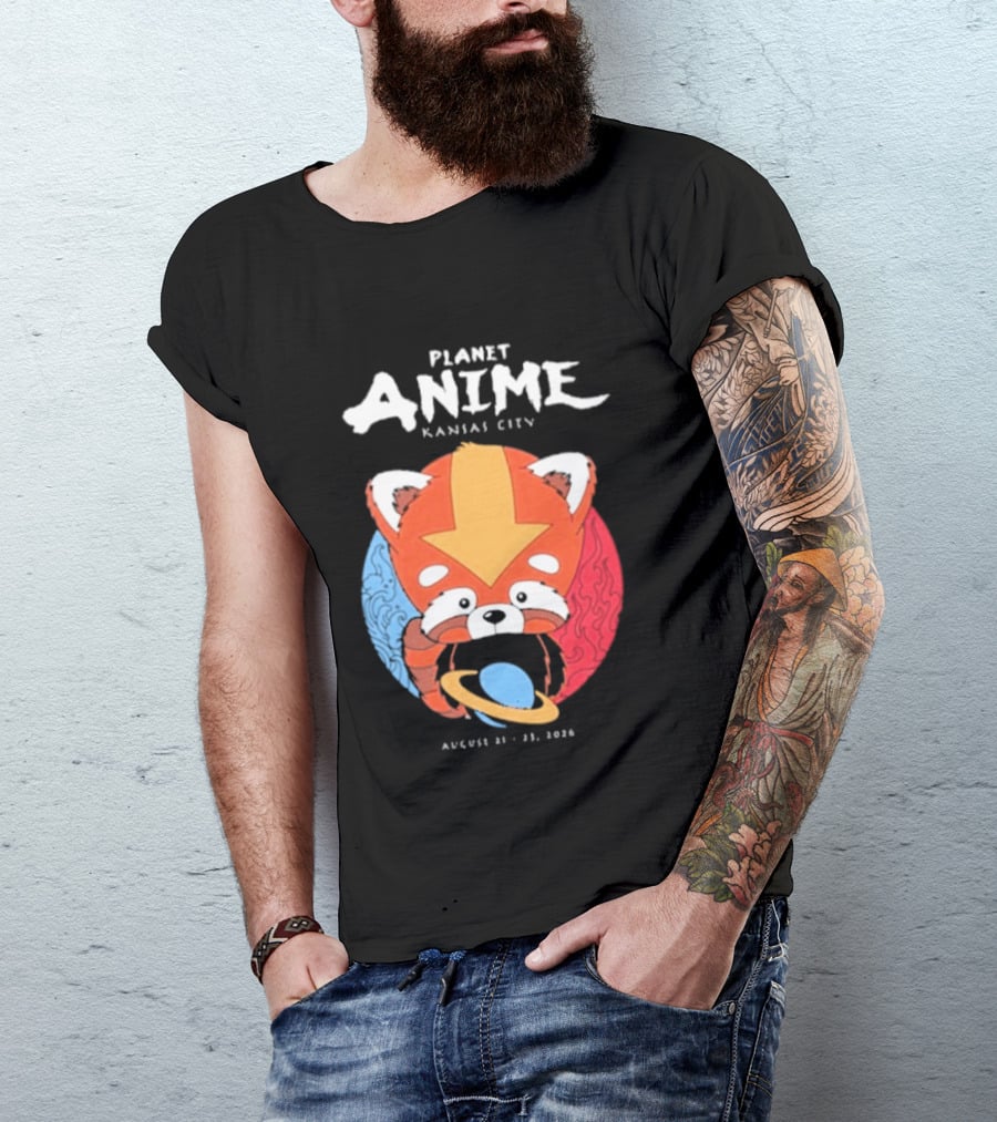 Planet Anime Kansas City August 21 2026 Panda Red Avatar Blue Circle T-Shirt