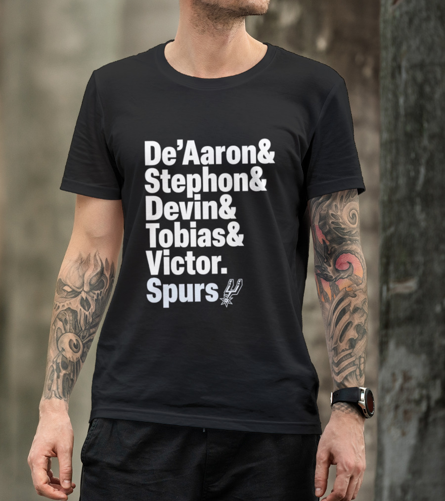 San Antonio Spurs De'Aaron Stephon Devin Tobias Victor Lineup 2026 T-Shirt