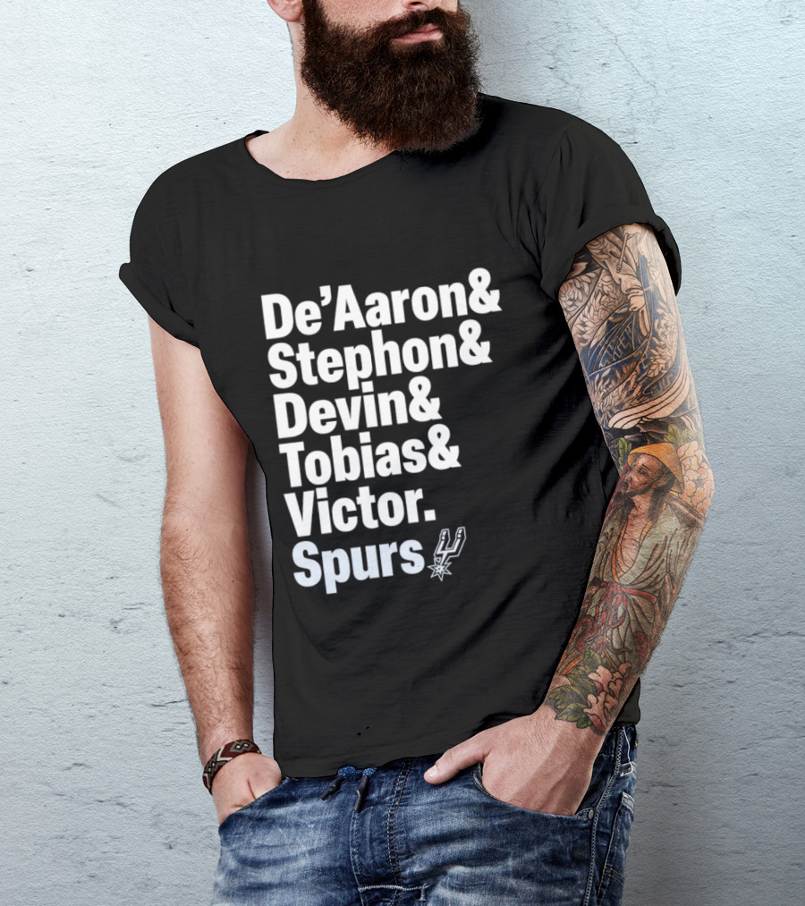 San Antonio Spurs De'Aaron Stephon Devin Tobias Victor Lineup 2026 T-Shirt