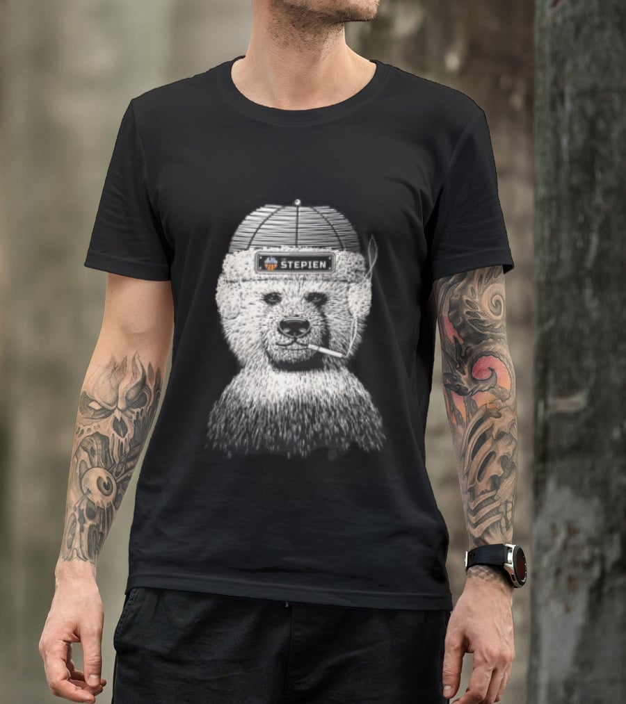 The Stepien Bear Wear Hat Smoking Cigarette T-Shirt