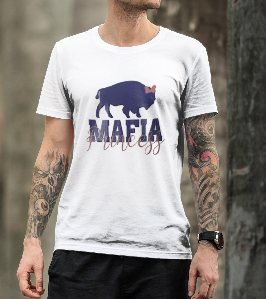 Buffalo Bills Mafia Princess Blue Buffalo Red Bow T-Shirt