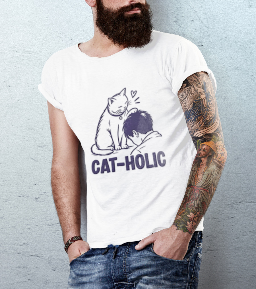 Cat Holic Feline Lover And Pet Owner Connection T-Shirt