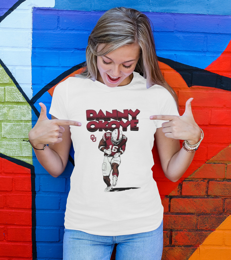 NCAA Football Oklahoma Sooners No 16 Danny Okoye Caricature OU T-Shirt