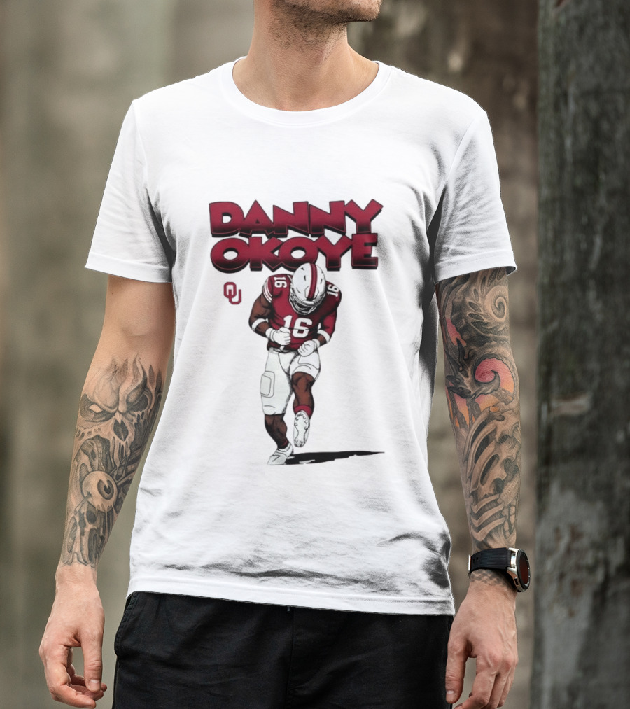 NCAA Football Oklahoma Sooners No 16 Danny Okoye Caricature OU T-Shirt