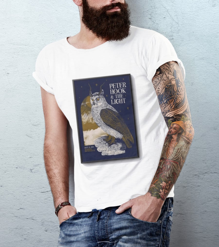 Peter Hook & The Light Sept 21 2026 San Francisco CA Owl T-Shirt