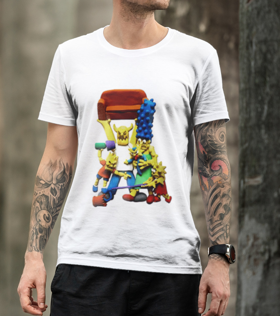 The Simpsons Claymation Family Couch Posing Scene T-Shirt