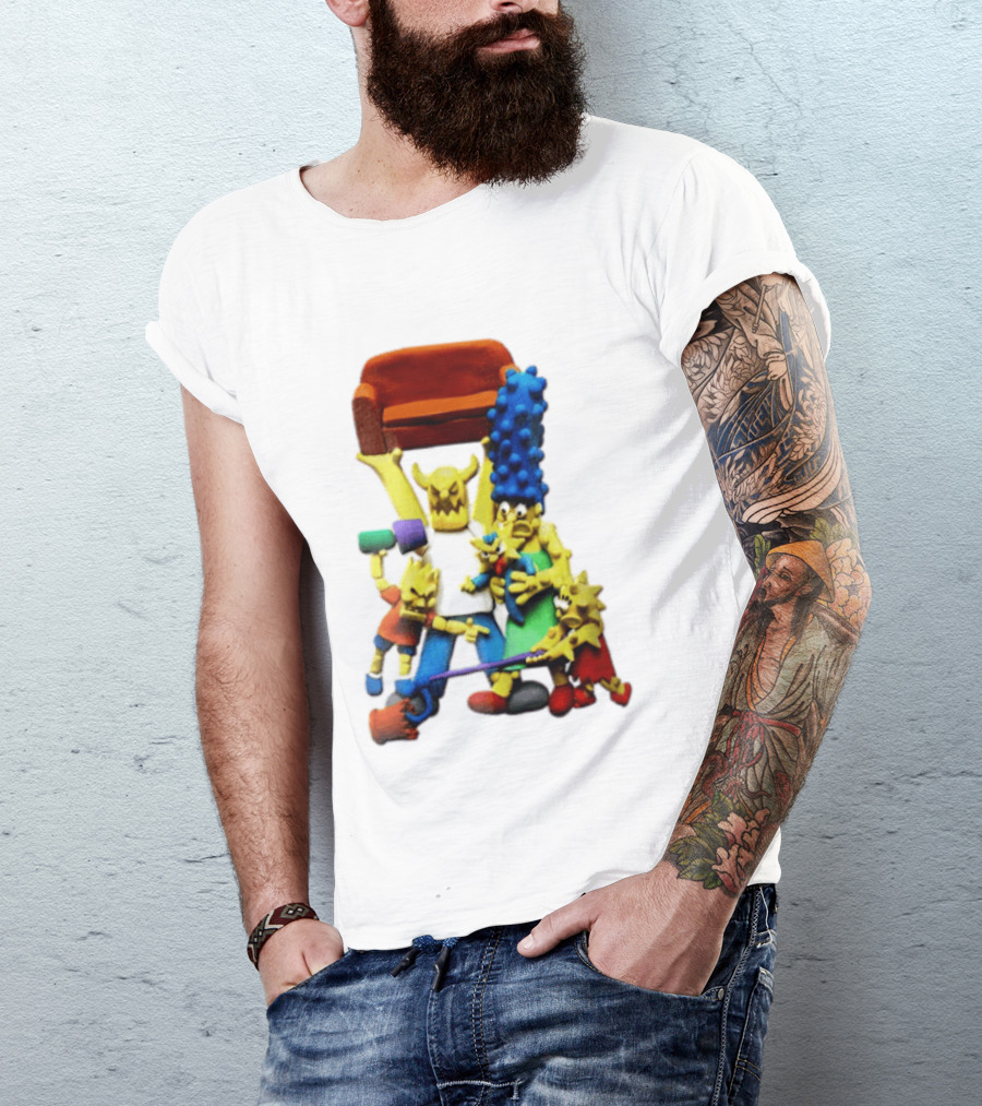 The Simpsons Claymation Family Couch Posing Scene T-Shirt