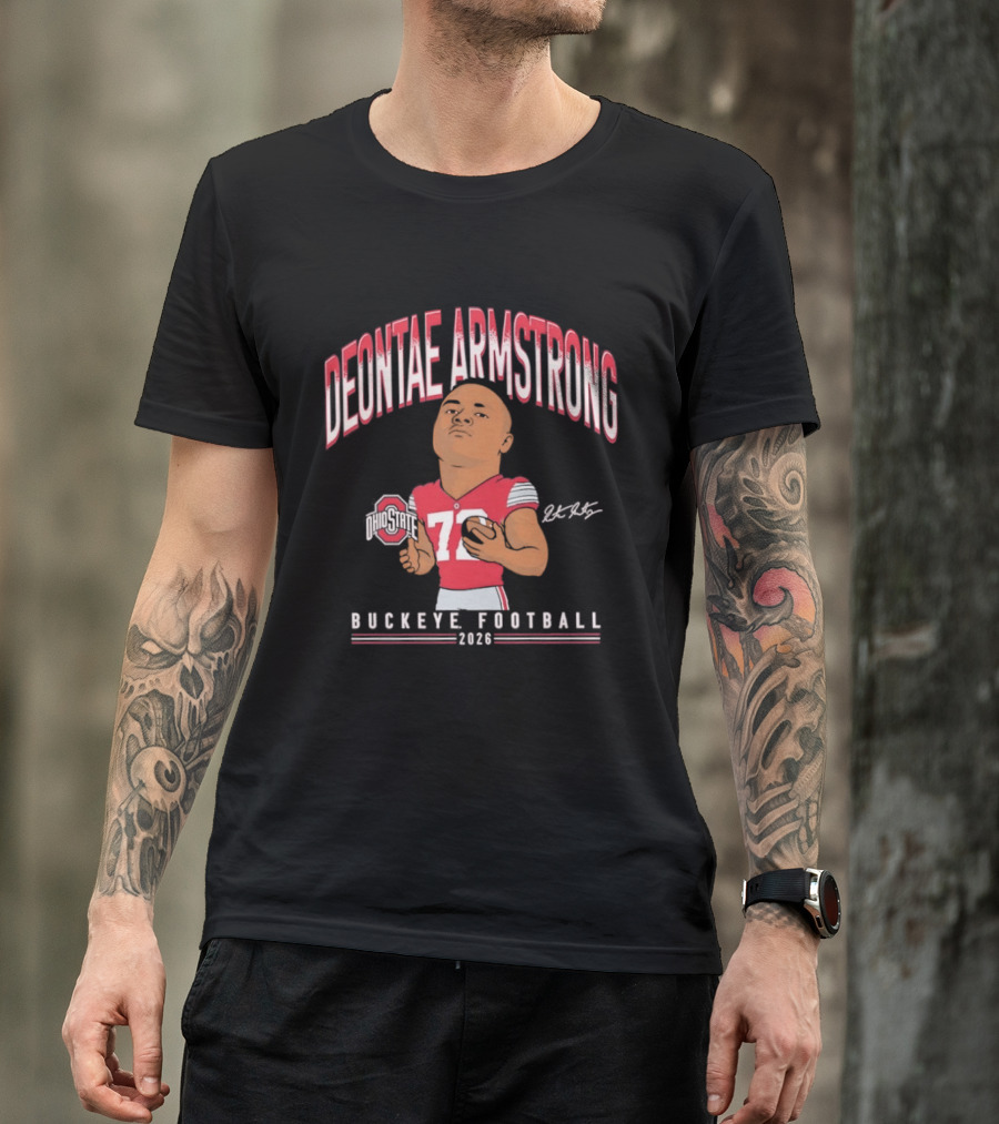 Deontae Armstrong 72 Ohio State Buckeye Football 2026 Caricature T-Shirt