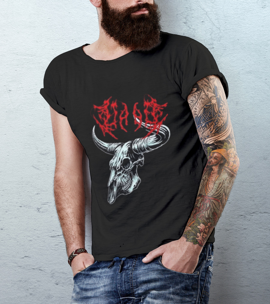 Merchdrop Upon A Burning Body Metal Texas Skull Red T-Shirt