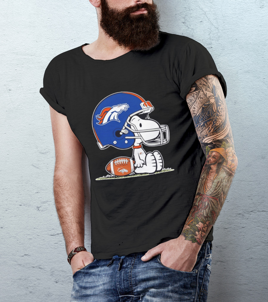 Peanuts Snoopy Denver Broncos Helmet Fan Favorite T-Shirt
