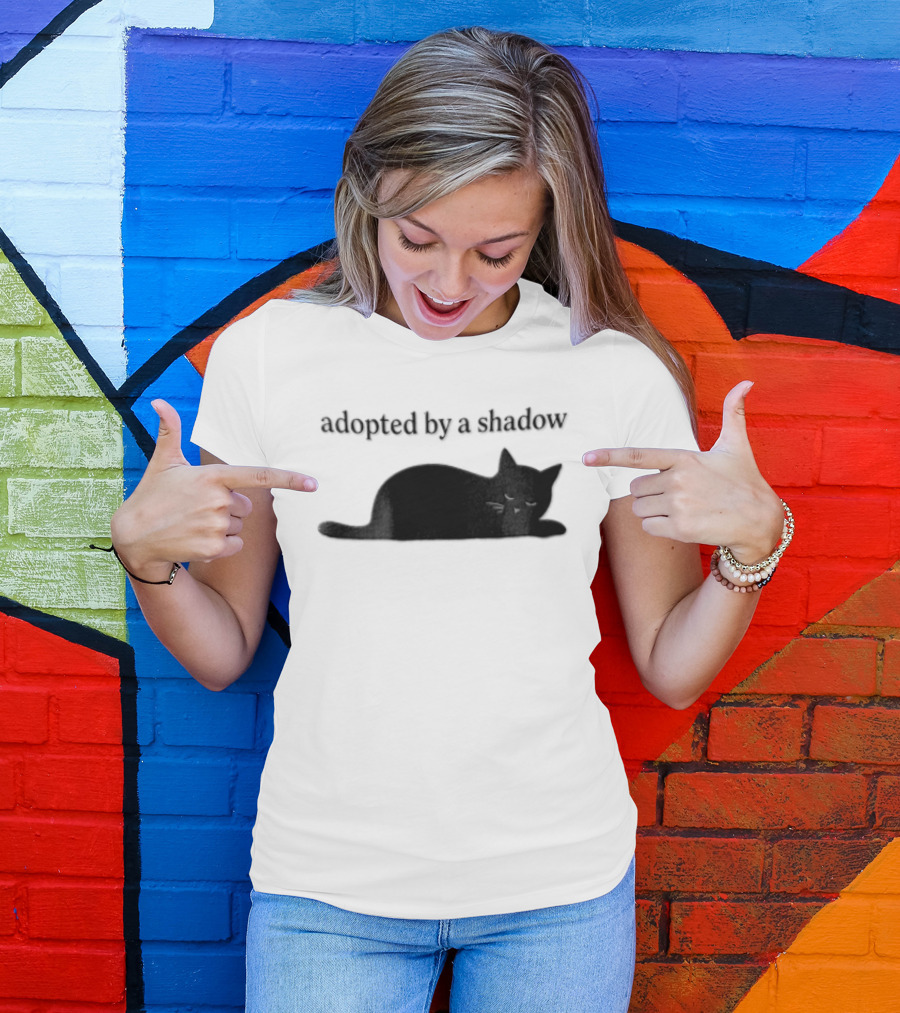 Adopted By A Shadow Sleeping Black Cat T-Shirt