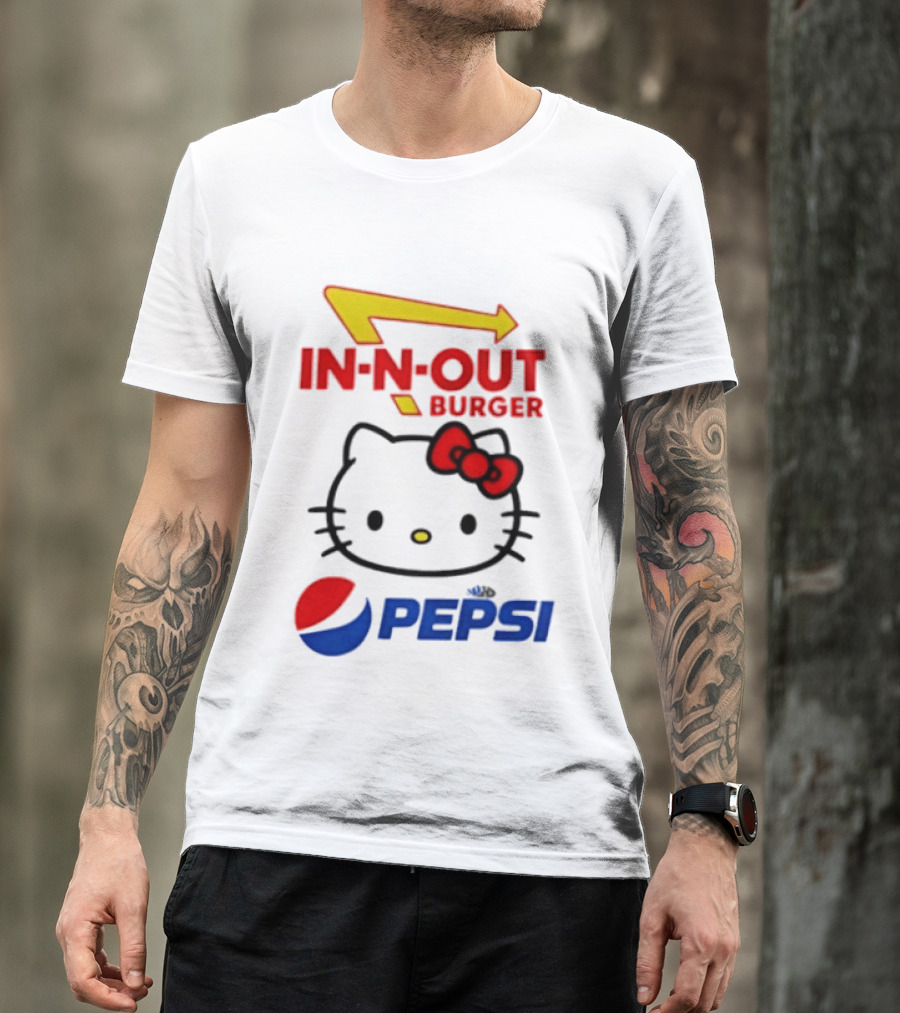 Hello Kitty Sanrio In N Out Burger Pepsi Collaboration T-Shirt