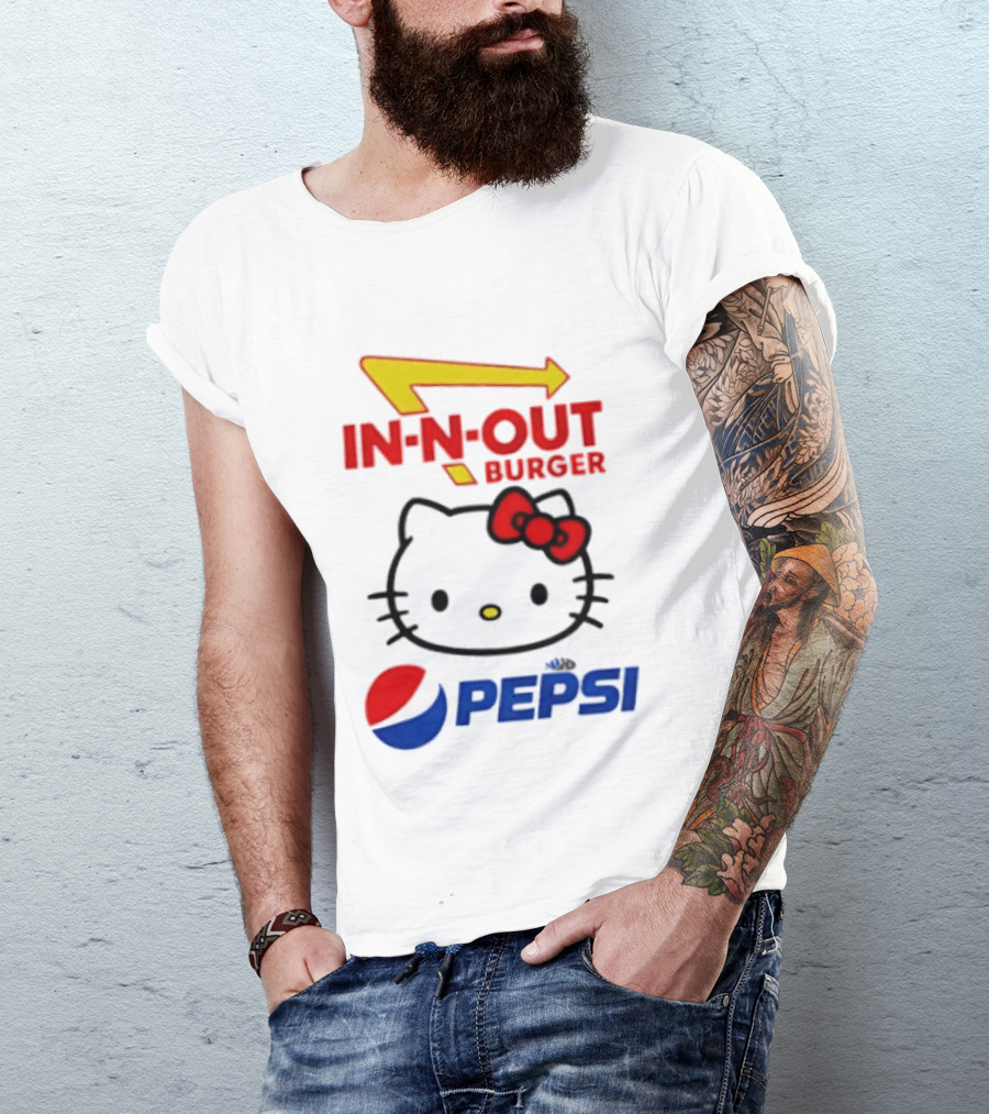 Hello Kitty Sanrio In N Out Burger Pepsi Collaboration T-Shirt