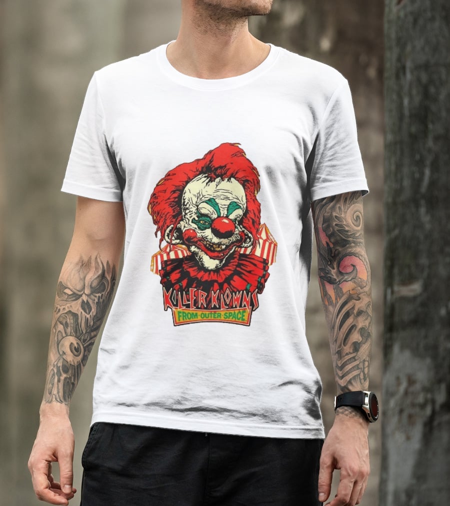 Killer Klowns From Outer Space Creepy Clown Art Red Nose Costume T-Shirt