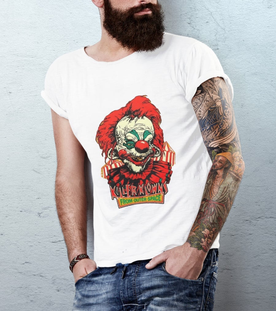 Killer Klowns From Outer Space Creepy Clown Art Red Nose Costume T-Shirt