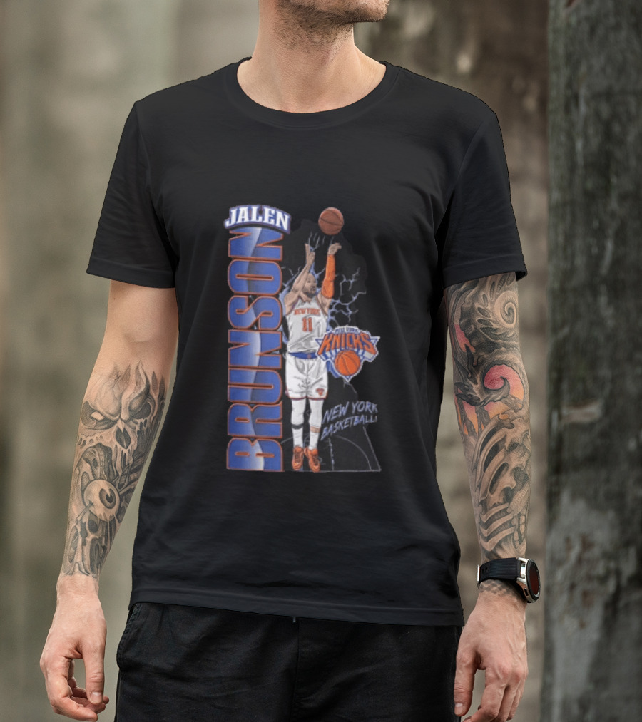 New York Knicks Jalen Brunson Shooting Basketball Player Knicks Basketball T-Shirt