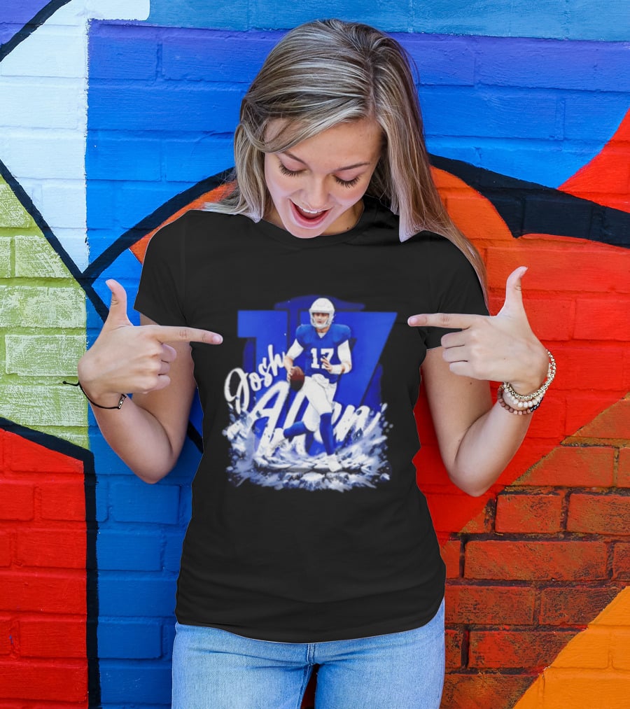 Josh Allen 17 Buffalo Bills Football Player Action T-Shirt