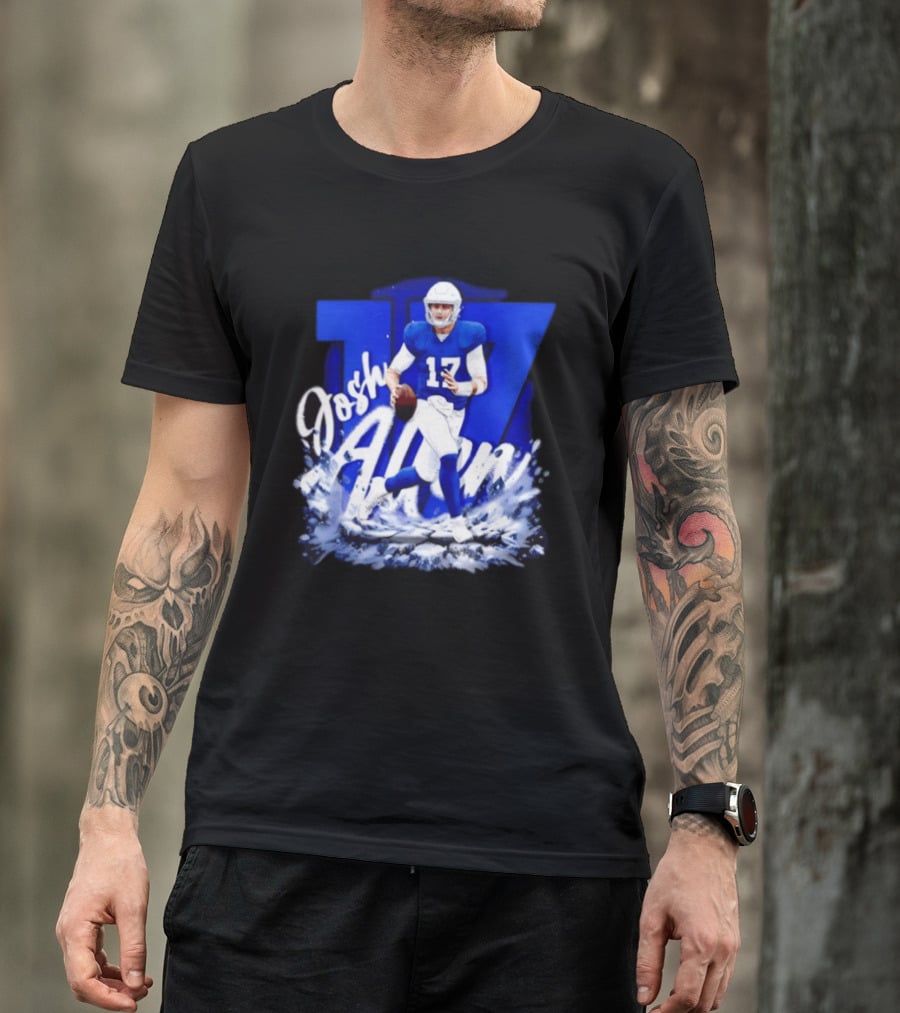Josh Allen 17 Buffalo Bills Football Player Action T-Shirt
