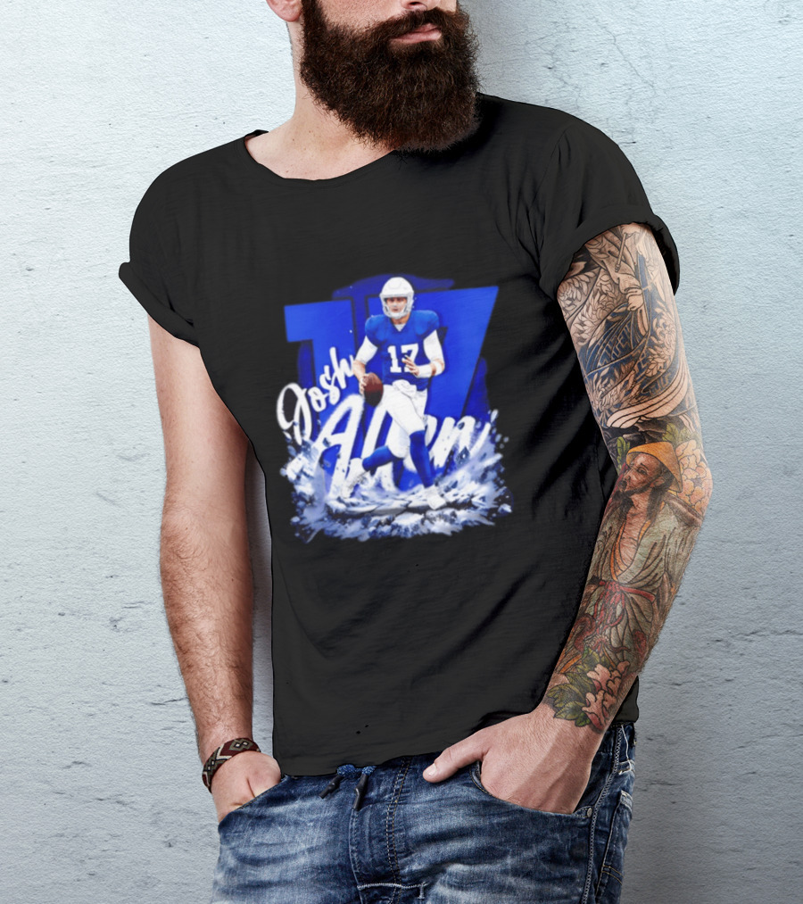 Josh Allen 17 Buffalo Bills Football Player Action T-Shirt