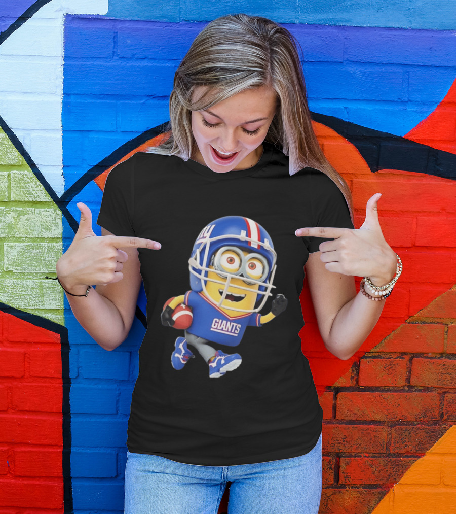 Minion Football Character New York Giants Collaboration T-Shirt