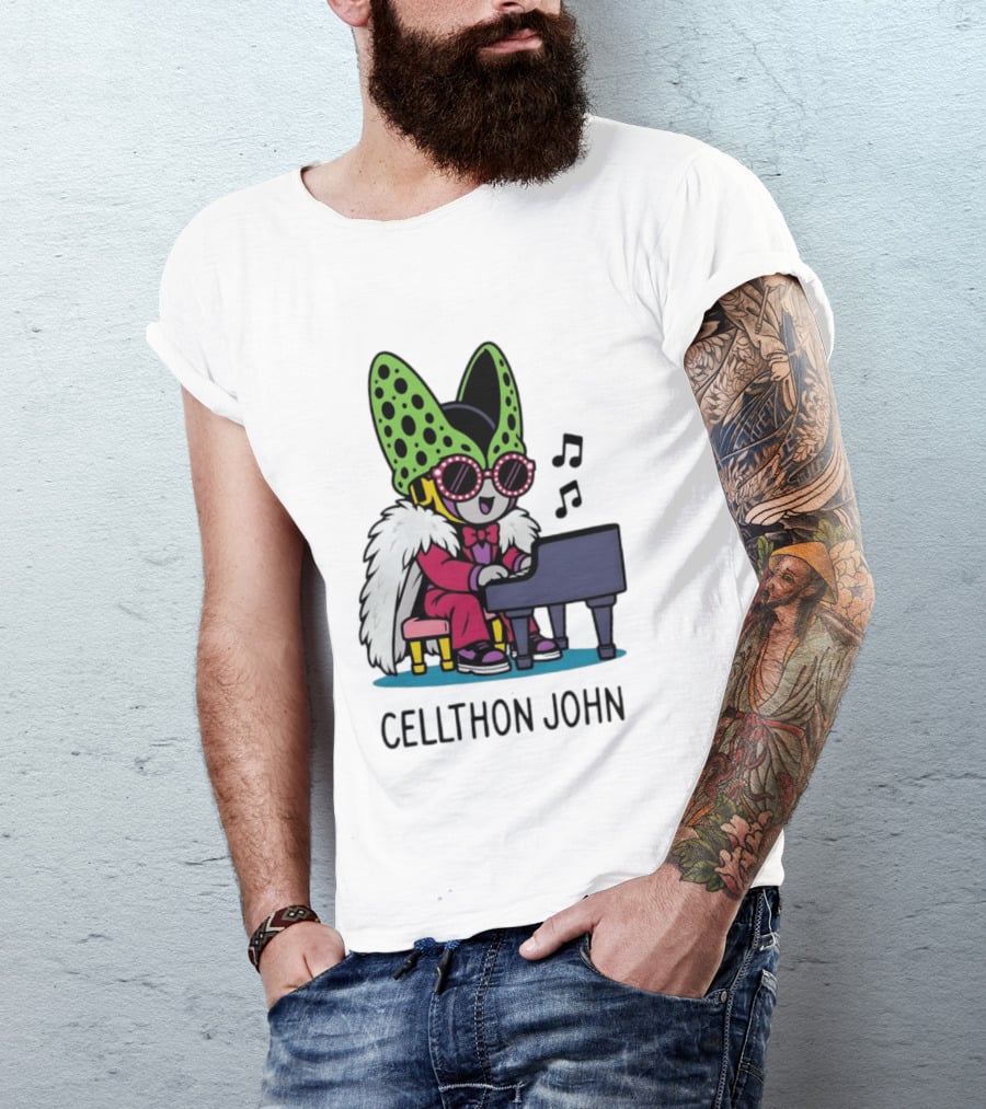 Cellthon John Dragon Ball Z Piano Music Fun T-Shirt