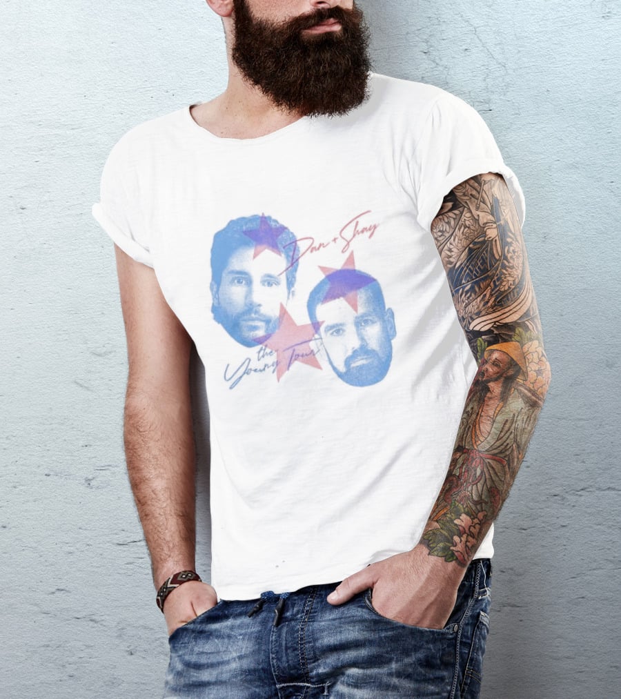 Dan And Shay The Young Tour Crewneck Stars Faces T-Shirt