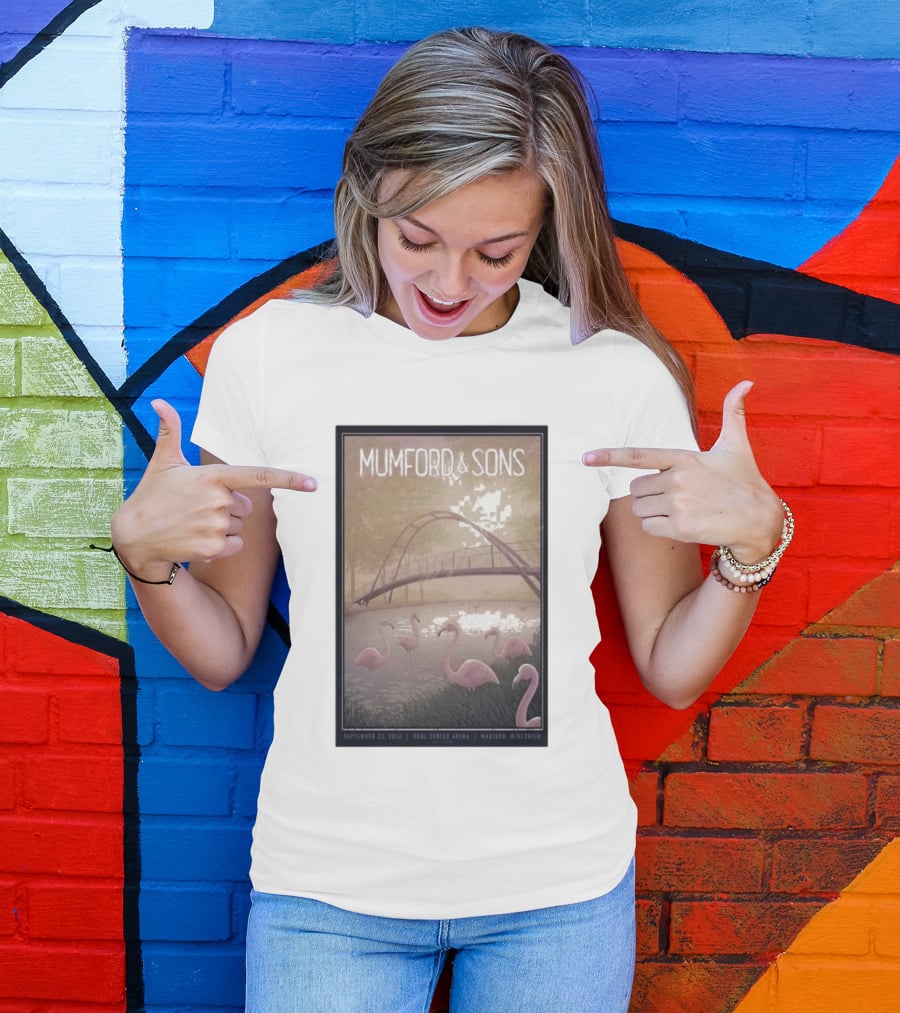 Mumford And Sons Concert Featuring Flamingos At Kohl Center Arena Madison WI September 23 2026 T-Shirt