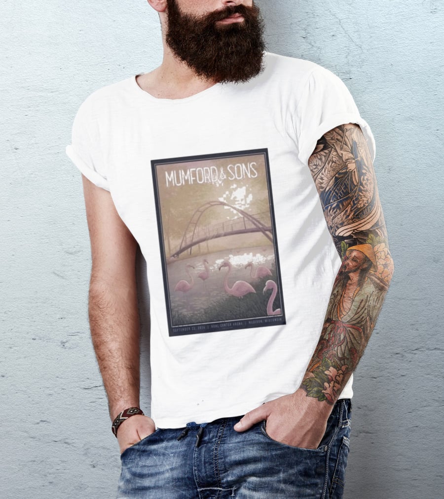 Mumford And Sons Concert Featuring Flamingos At Kohl Center Arena Madison WI September 23 2026 T-Shirt