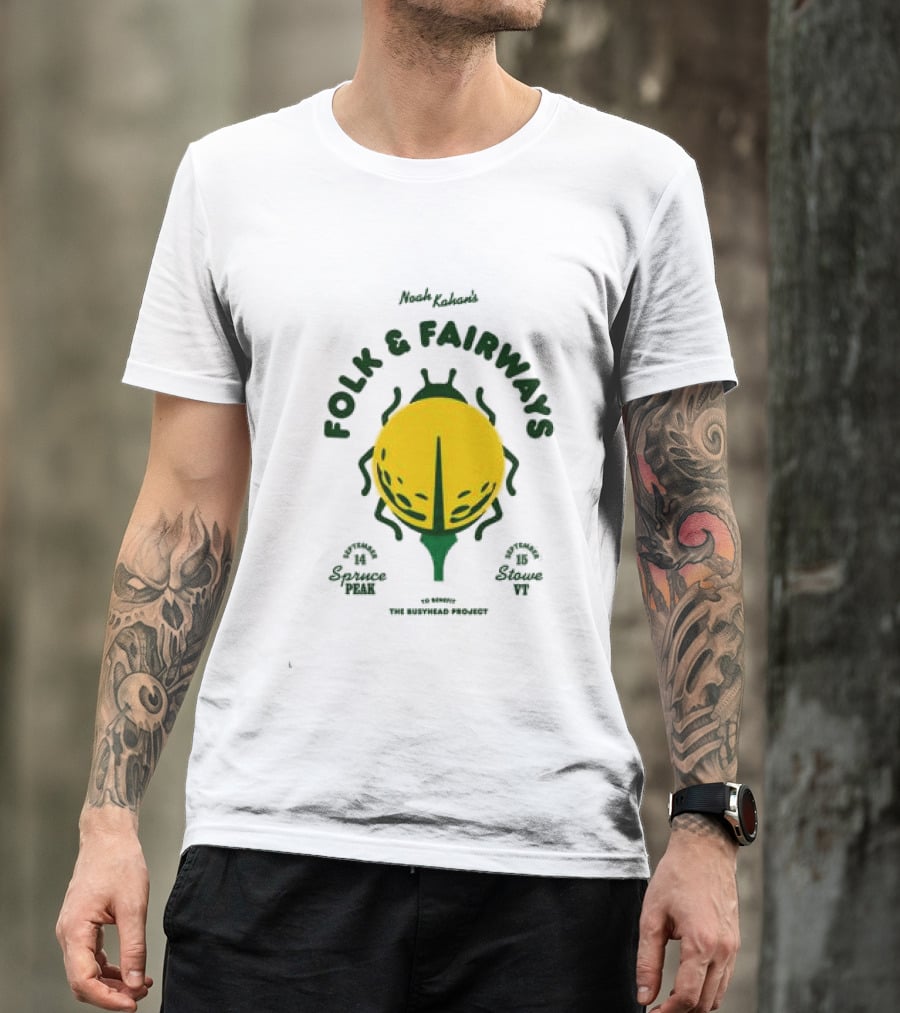 The Busyhead Project Shop 2026 Folk And Fairways Beetle Green Yellow T-Shirt