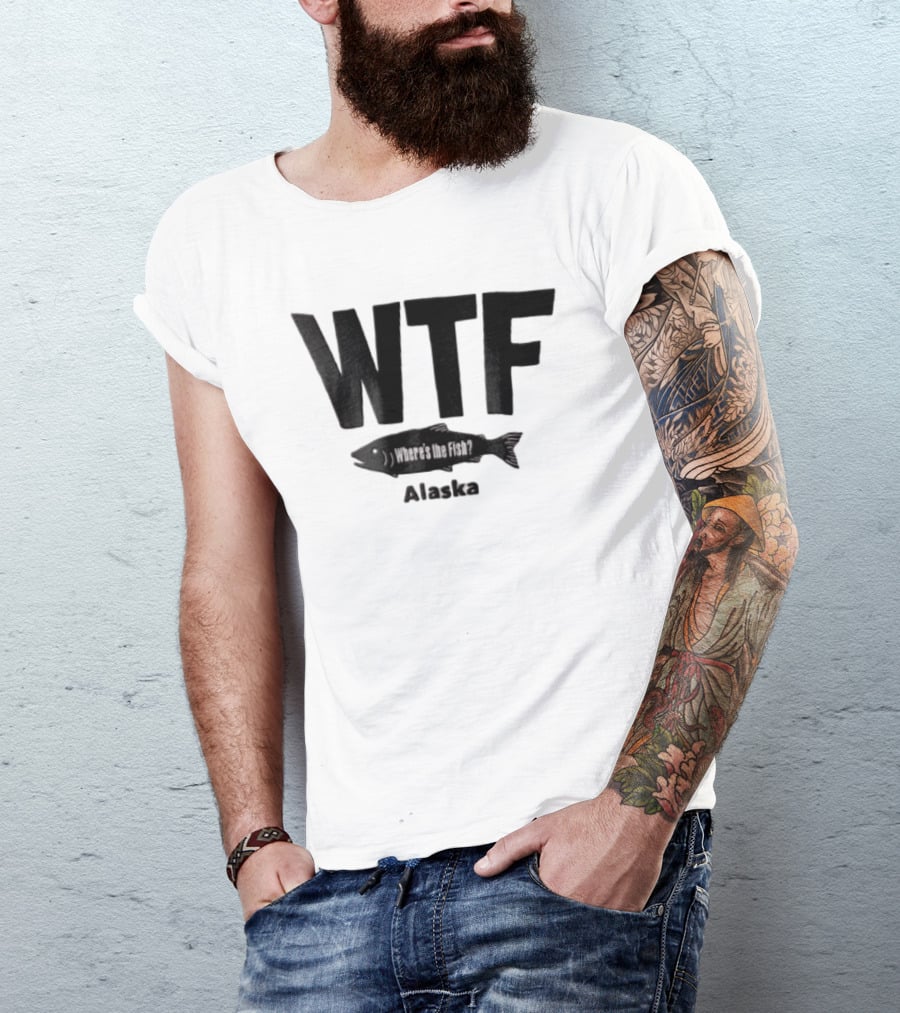 WTF Where's The Fish Alaska Black T-Shirt