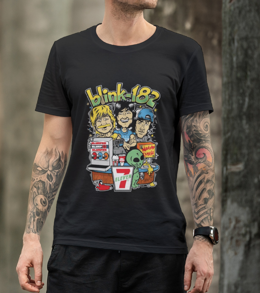 Blink 182 Store 7 Eleven X Blink 182 Take It To Eleven Nacho Fries Slurpee Alien T-Shirt