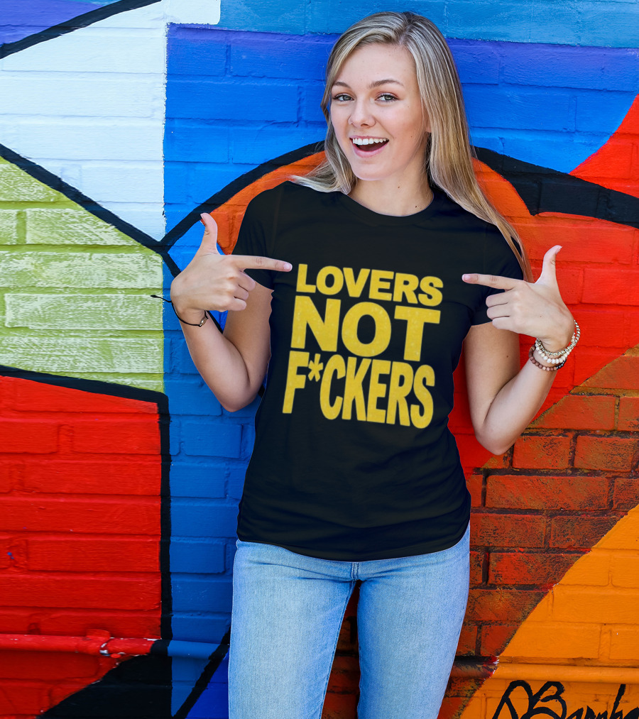 Lovers Not Fckers Bold Yellow T-Shirt