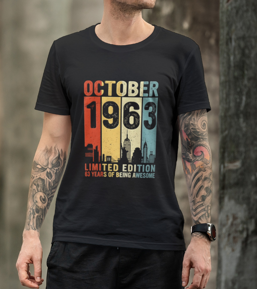 October 1963 Limited Edition 60 Years Of Being Awesome New York City Skyline T-Shirt