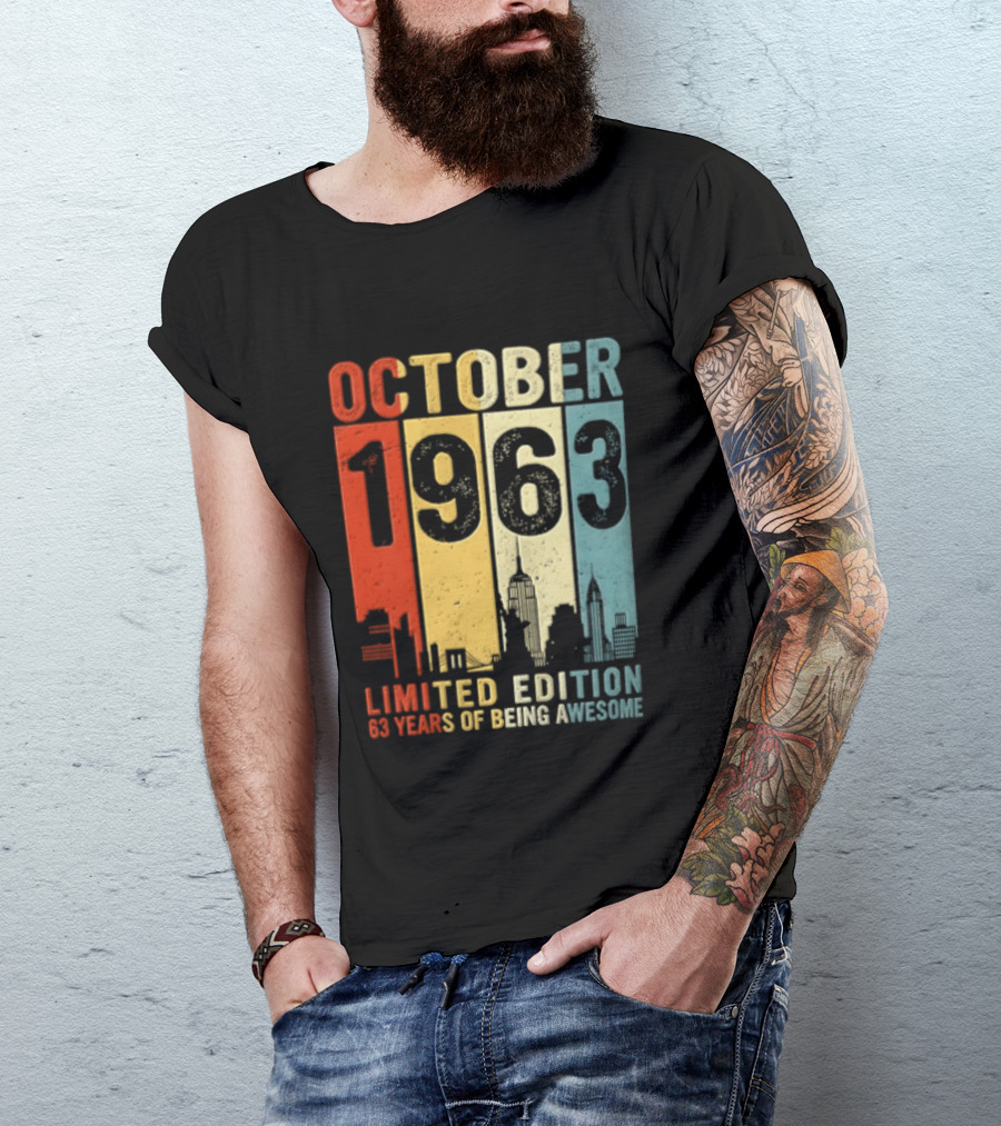 October 1963 Limited Edition 60 Years Of Being Awesome New York City Skyline T-Shirt