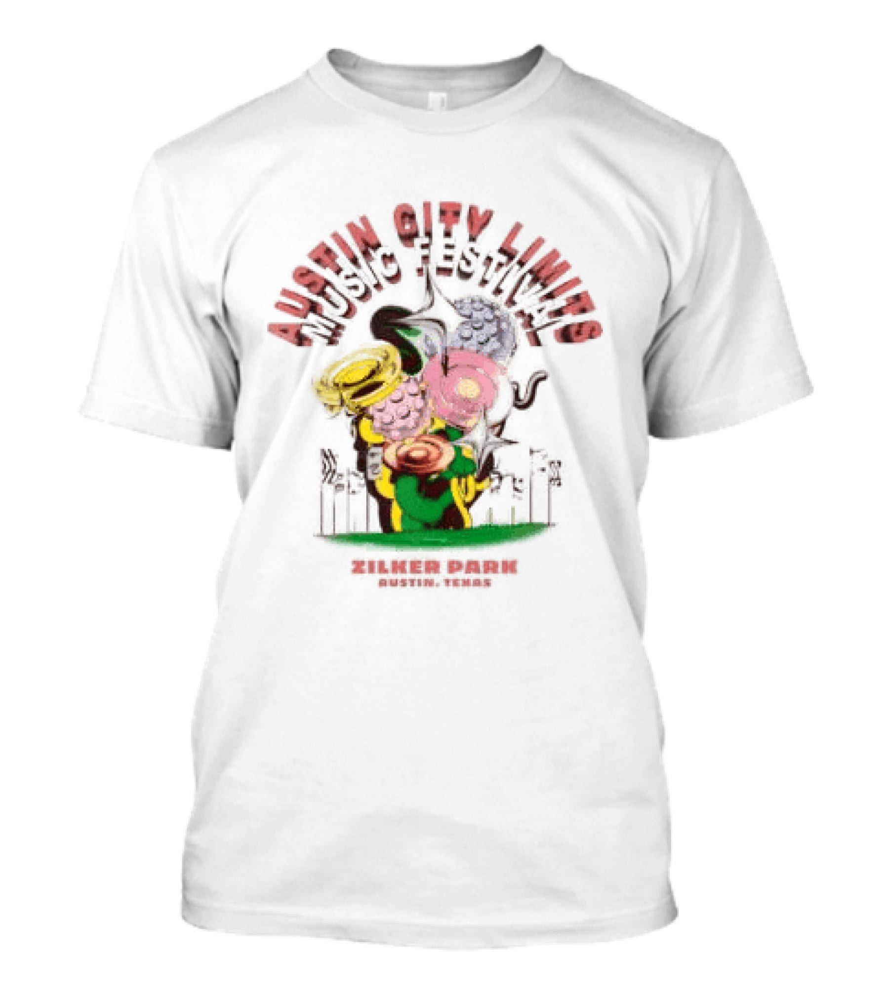 Austin City Limits Music Festival Psychedelic Florals 2023 Lineup T-Shirt