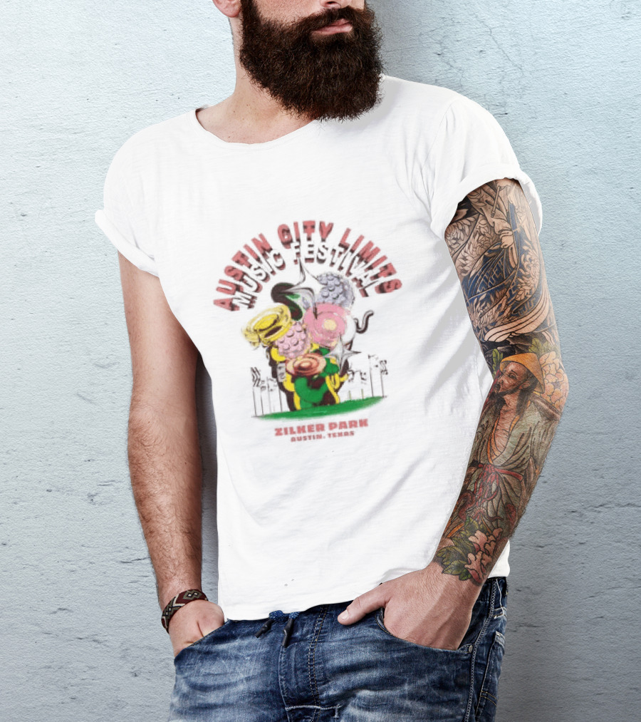 Austin City Limits Music Festival Psychedelic Florals 2023 Lineup T-Shirt