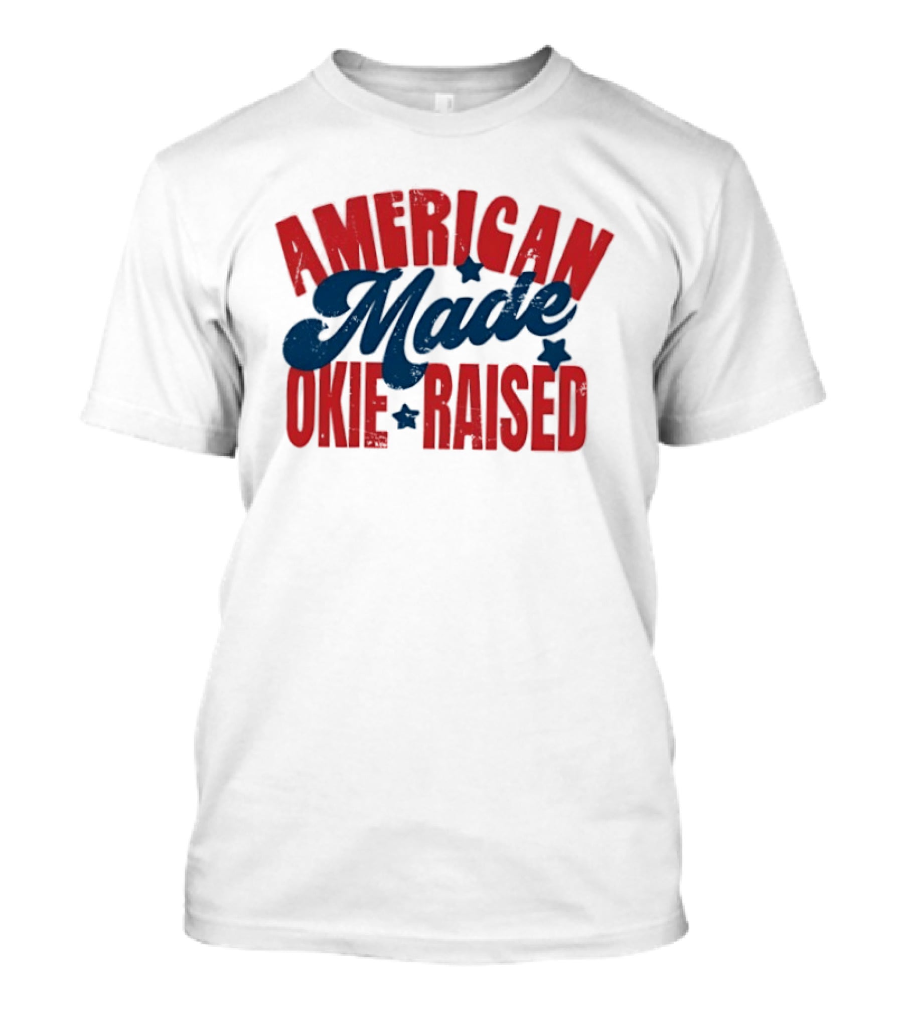 American Made Okie Raised Stars Vintage Appeal T-Shirt