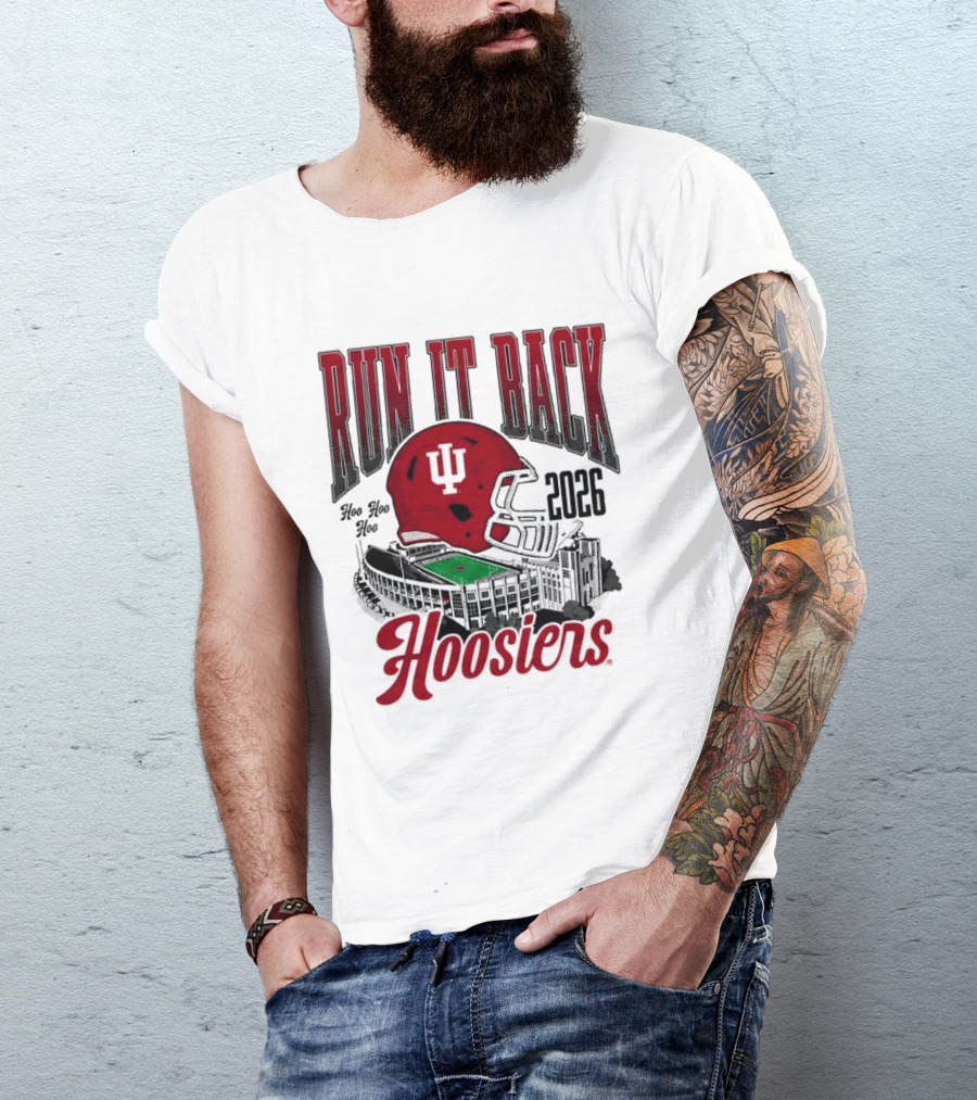 Run It Back Hoosiers Football Helmet 2026 Indiana University T-Shirt