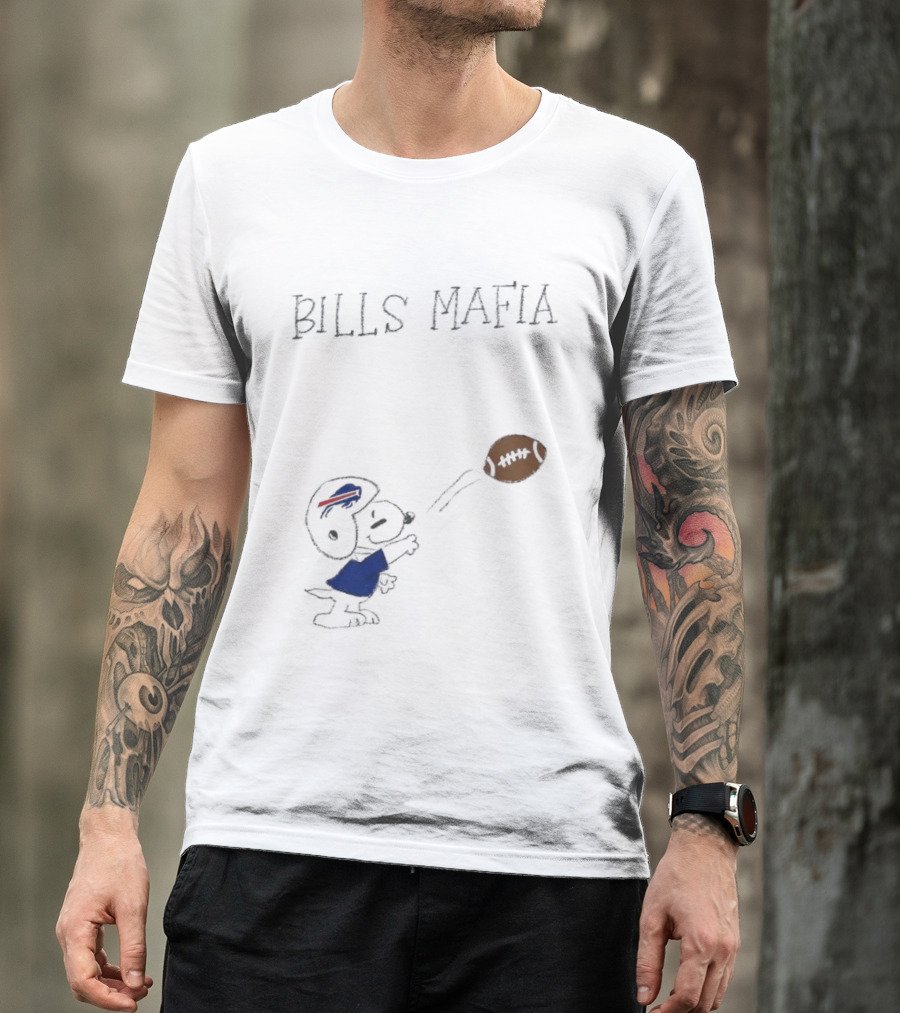 Snoopy Bills Mafia Buffalo Bills Football Fan Apparel Peanuts Sports T-Shirt