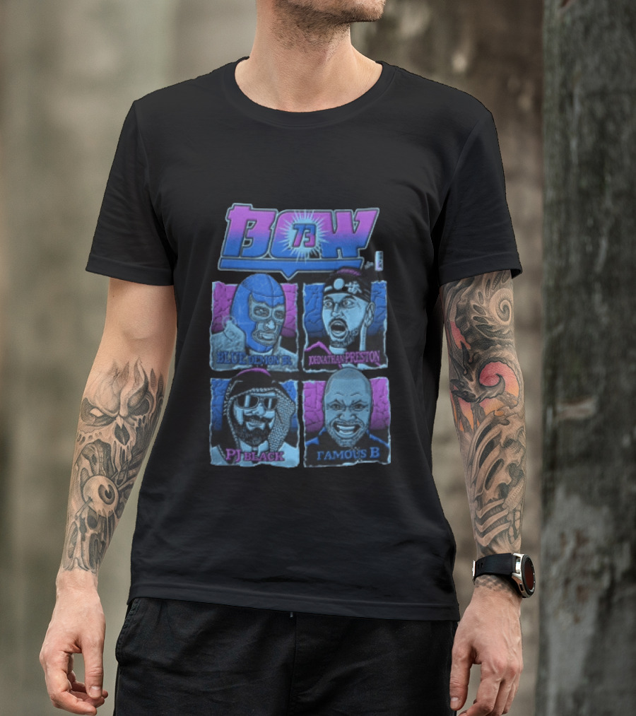 BCW 73 Blue Demon Jr Johnathan Preston PJ Black Famous B T-Shirt