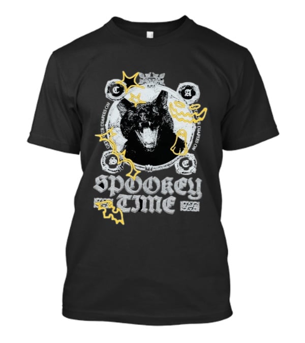 CaseOh's Spooky Time Diapies On Cat Ghost Pumpkin Bat T-Shirt