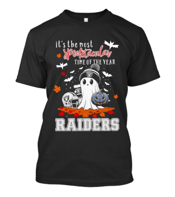 It's The Most Spooktacular Time Of The Year Raiders Halloween Ghost Pumpkin T-Shirt
