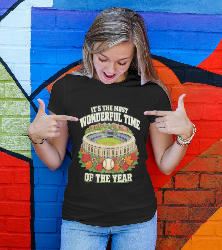 It's The Most Wonderful Time New York Yankee Stadium Baseball Holiday Season T-Shirt