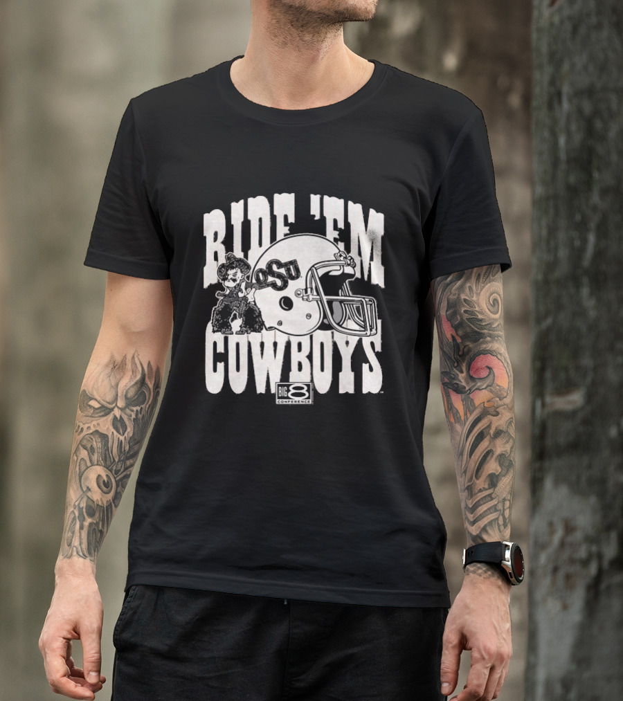 Ride 'Em Cowboys OSU Big 8 Helmet T-Shirt