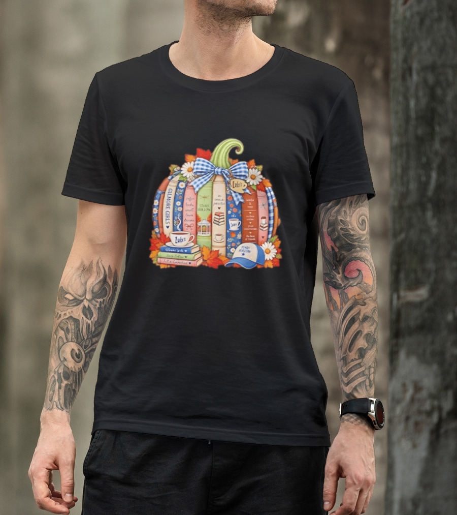 Gilmore Girls Pumpkin Stars Hollow Luke's Coffee Autumn Cozy Bookish Vibes T-Shirt